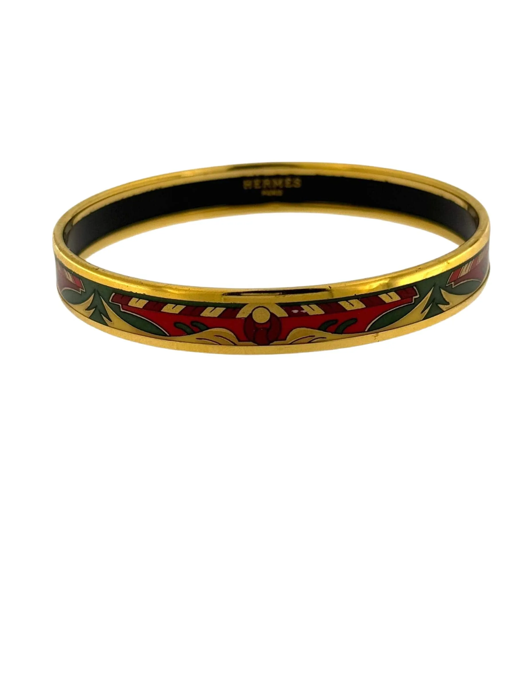 Hermes - Bracelet plaqué or avec émail sold by 58 Facettes