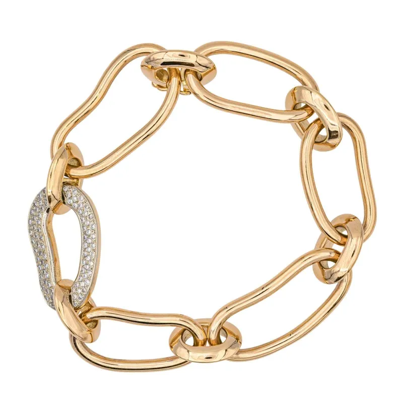 Bracelet en or rose et or blanc 18 carats serti de diamants sold by 58 Facettes