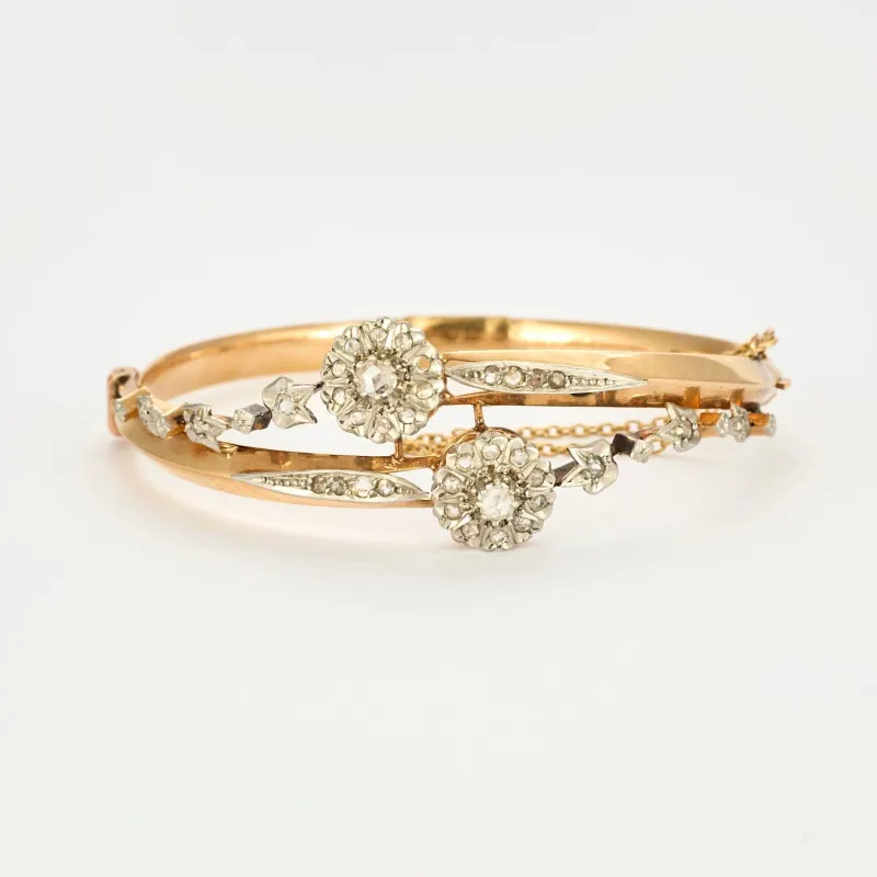 Bracelet or jaune et blanc, diamants sold by 58 Facettes