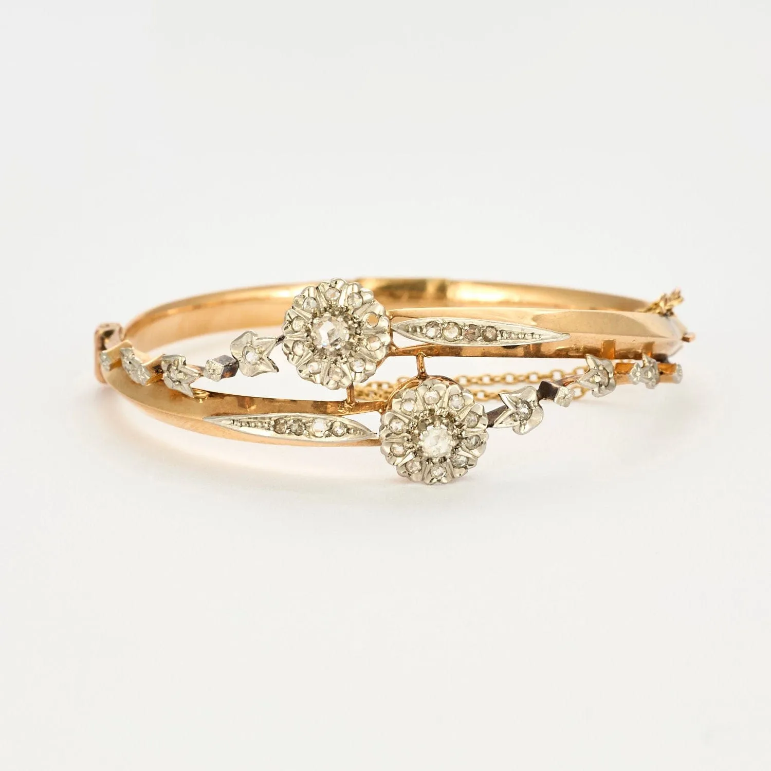 Bracelet or jaune et blanc, diamants sold by 58 Facettes