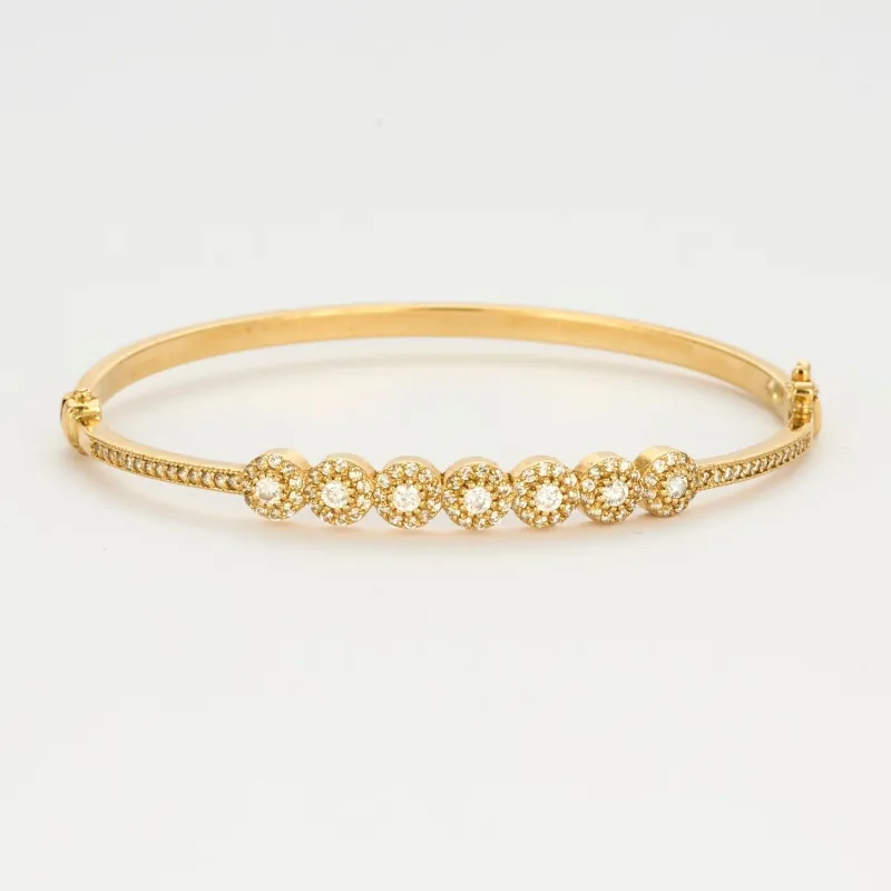 Bracelet jonc or jaune et diamants sold by 58 Facettes