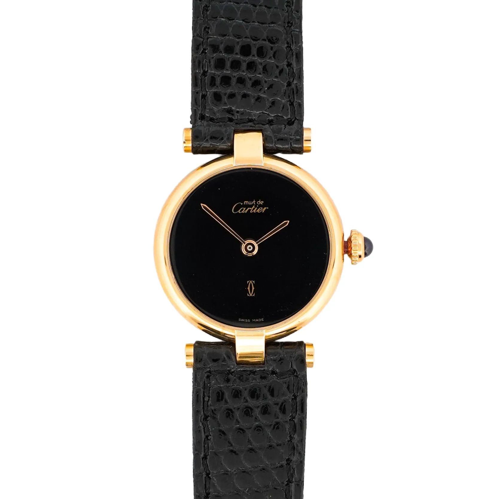 CARTIER - Must Vendôme - Cadran noir uni - PM sold by 58 Facettes