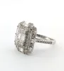 Bague en or blanc avec diamants baguette et brillants sold by 58 Facettes