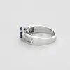 Bague jonc or gris, saphir et diamants sold by 58 Facettes