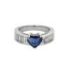 Bague jonc or gris, saphir et diamants sold by 58 Facettes