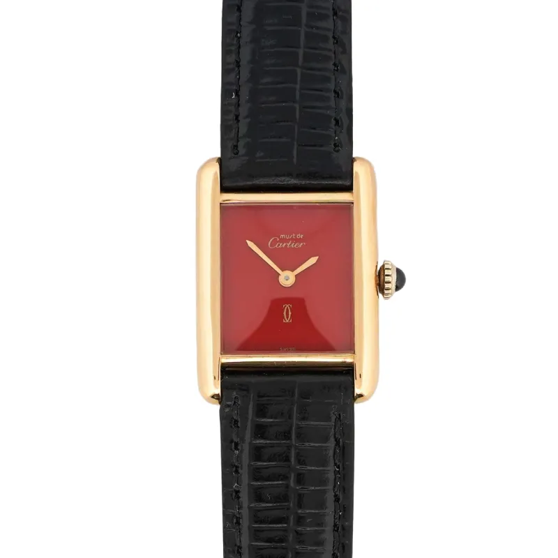 CARTIER - Tank Must - Cadran rouge rare - SM sold by 58 Facettes
