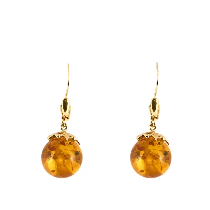 Boucles d'oreilles dormeuses or jaune et ambre sold by 58 Facettes