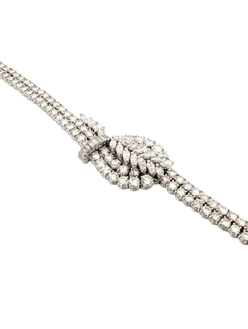 Bracelet en or blanc serti de diamants sold by 58 Facettes