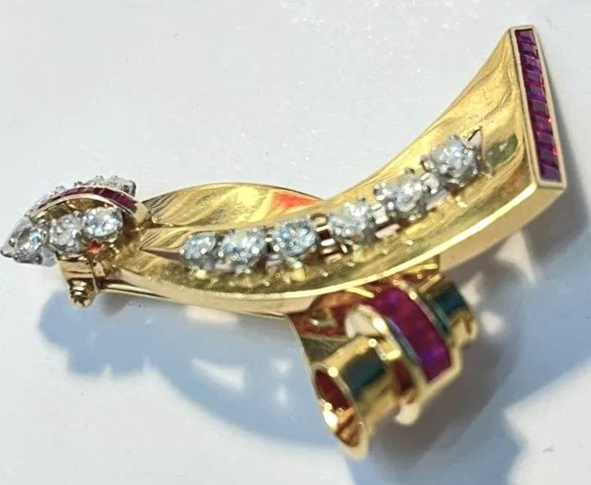 Rubis retro, broche ruban par Lackritz sold by 58 Facettes product image thumbnail 4