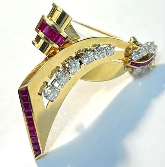 Rubis retro, broche ruban par Lackritz sold by 58 Facettes product image thumbnail 2