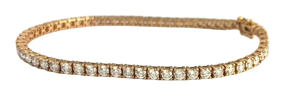 Bracelet ligne en or rose serti de 60 brillants sold by 58 Facettes