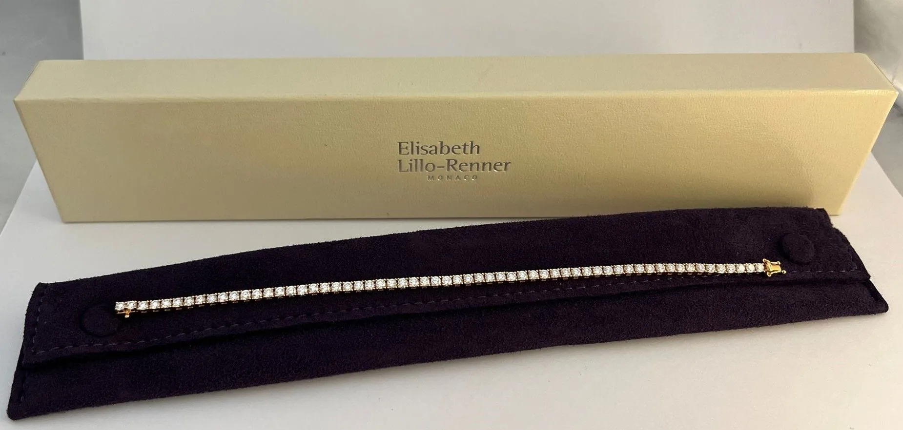 Bracelet ligne en or rose serti de 60 brillants sold by 58 Facettes product image thumbnail 3