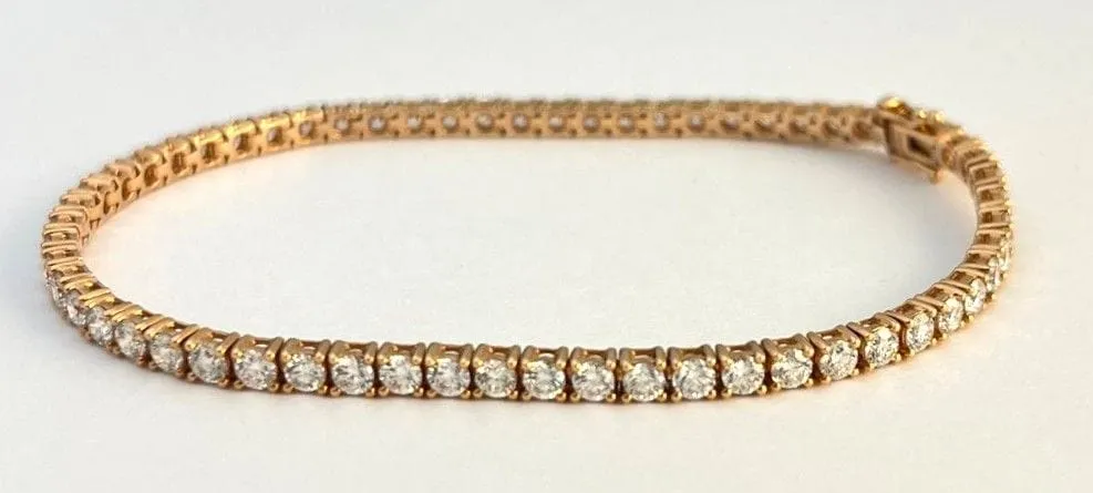 Bracelet ligne en or rose serti de 60 brillants sold by 58 Facettes product image thumbnail 2