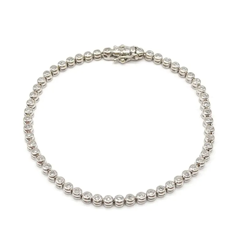 Bracelet Rivière avec diamants en or blanc 18 carats sold by 58 Facettes