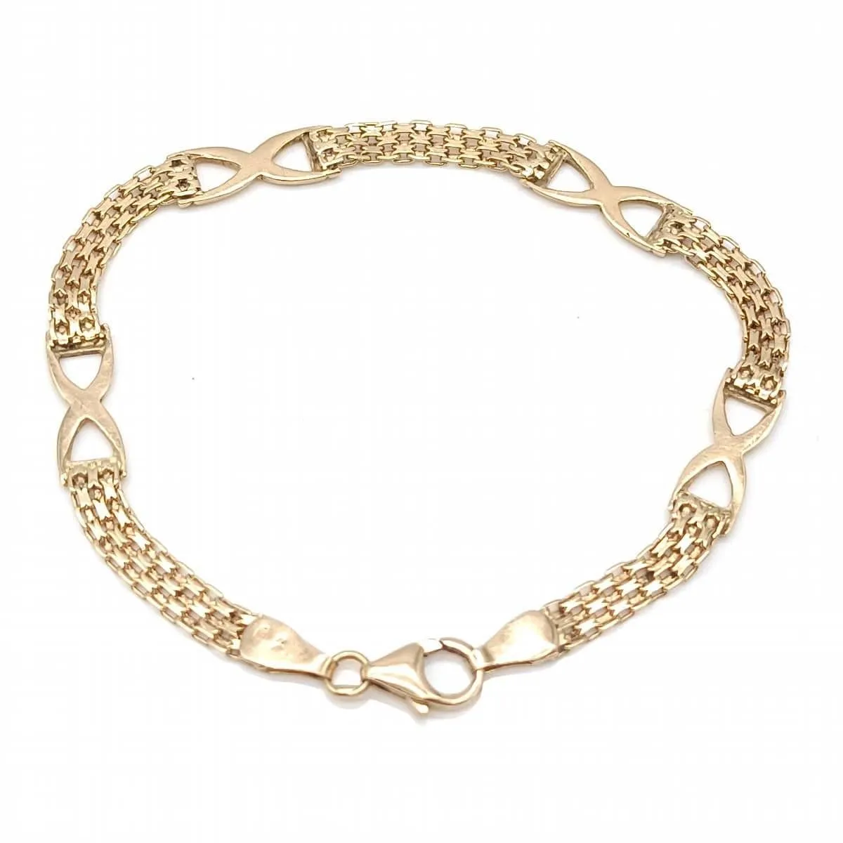 Bracelet alterné en or jaune 18 carats sold by 58 Facettes product image thumbnail 4