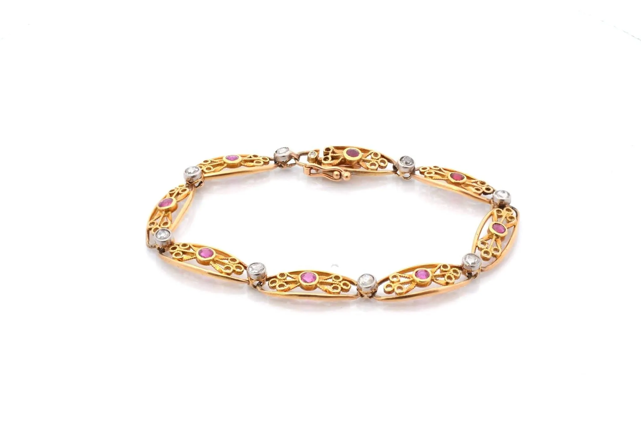 Bracelet 1900 rubis et diamants en or sold by 58 Facettes product image thumbnail 2