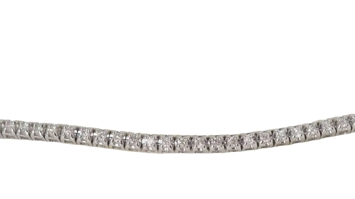 Bracelet rivière en or blanc et diamants 1ct sold by 58 Facettes