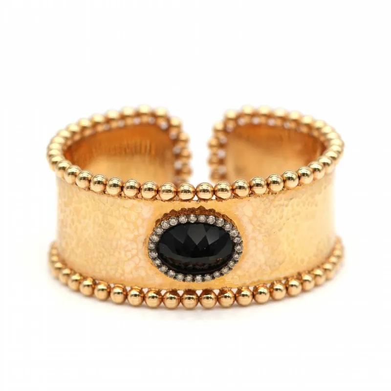 DAMA - Bracelet en or rose et diamants avec onyx sold by 58 Facettes