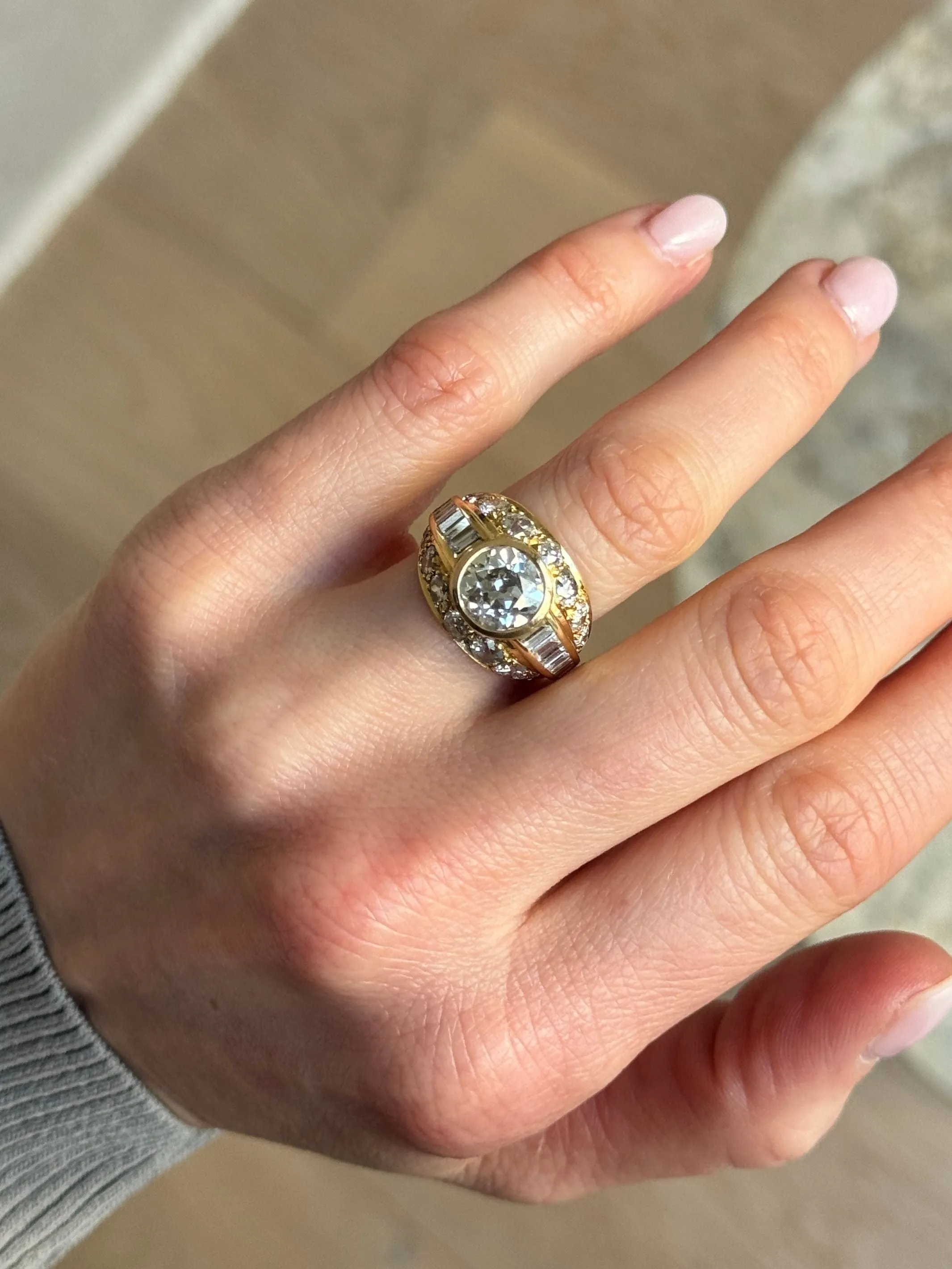 Bague Retro Or Jaune & Diamants sold by 58 Facettes product image thumbnail 2