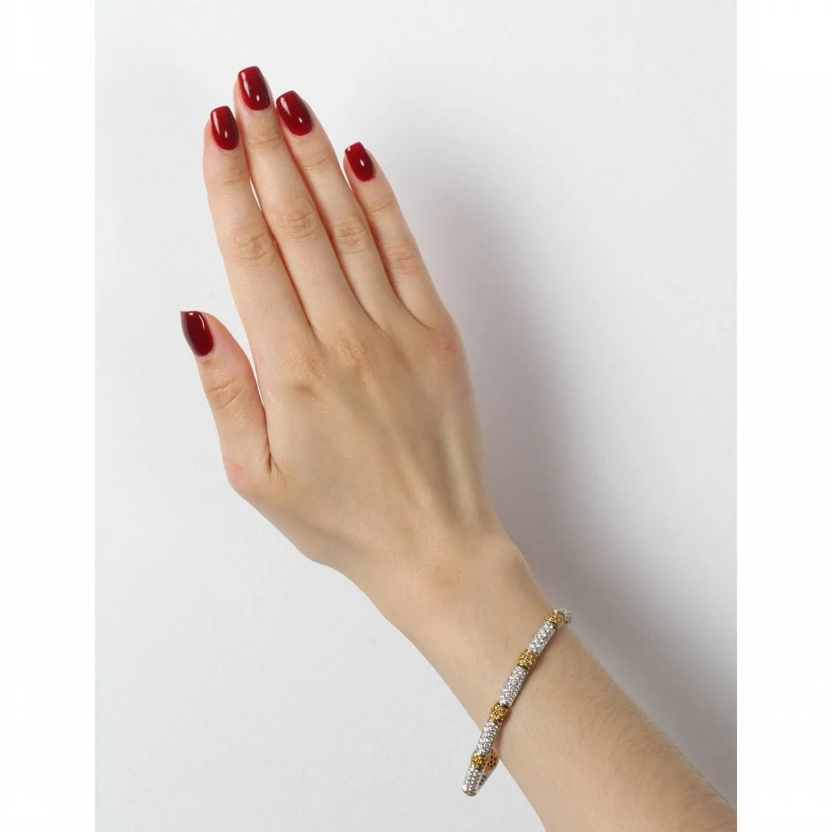 Bracelet bicolore en or, diamant et saphir jaune sold by 58 Facettes product image thumbnail 2