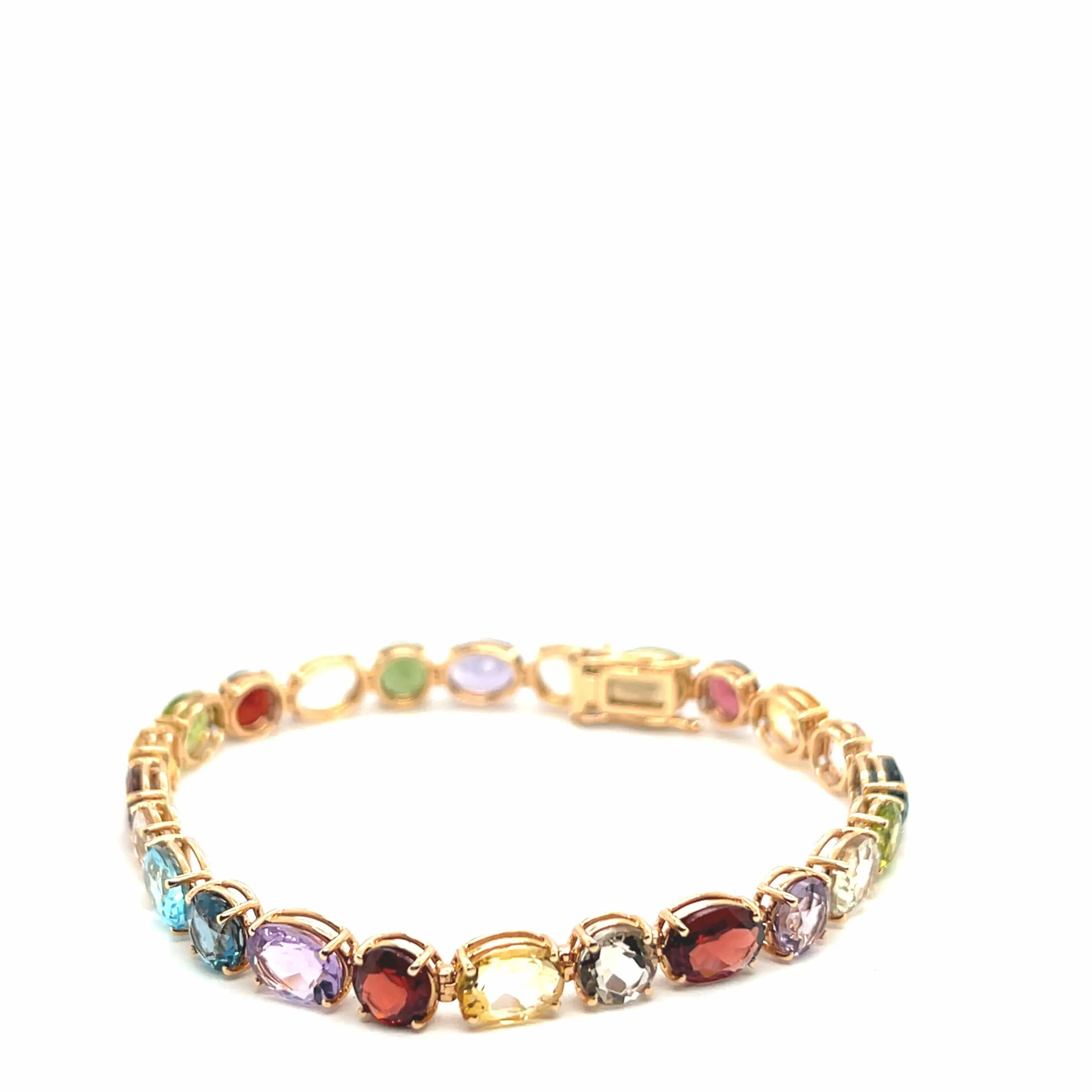 Bracelet en or rose avec pierres semi-précieuses multicolores et flexibles sold by 58 Facettes