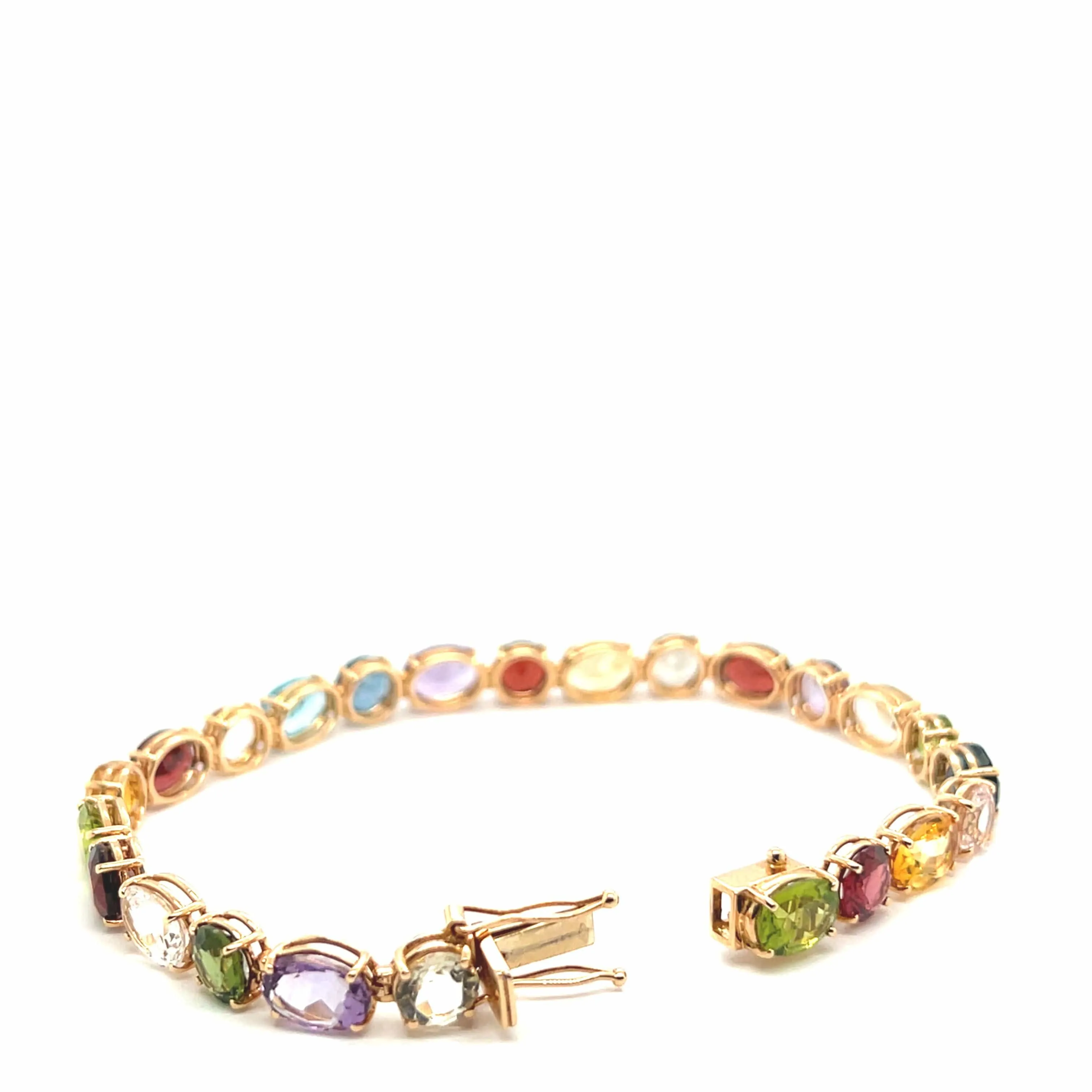 Bracelet en or rose avec pierres semi-précieuses multicolores et flexibles sold by 58 Facettes product image thumbnail 4