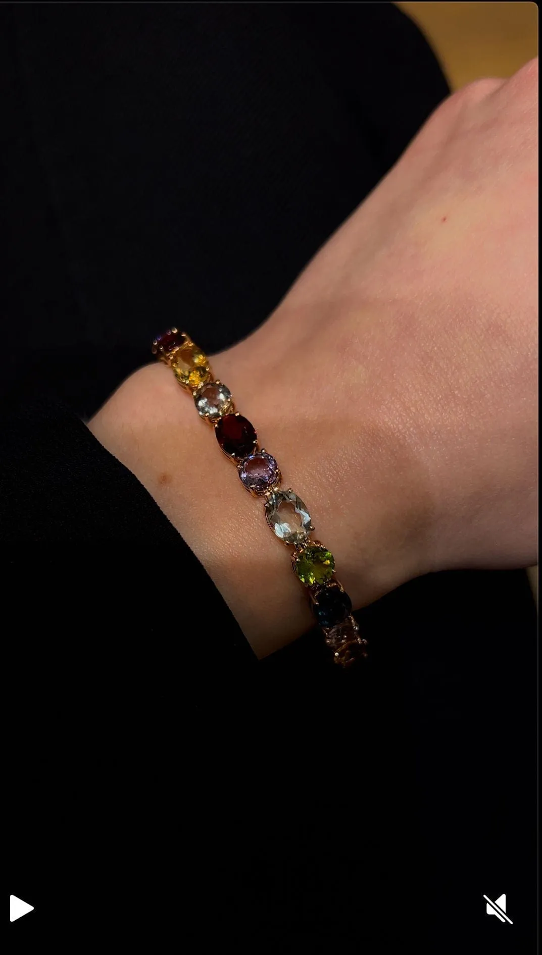 Bracelet en or rose avec pierres semi-précieuses multicolores et flexibles sold by 58 Facettes product image thumbnail 2