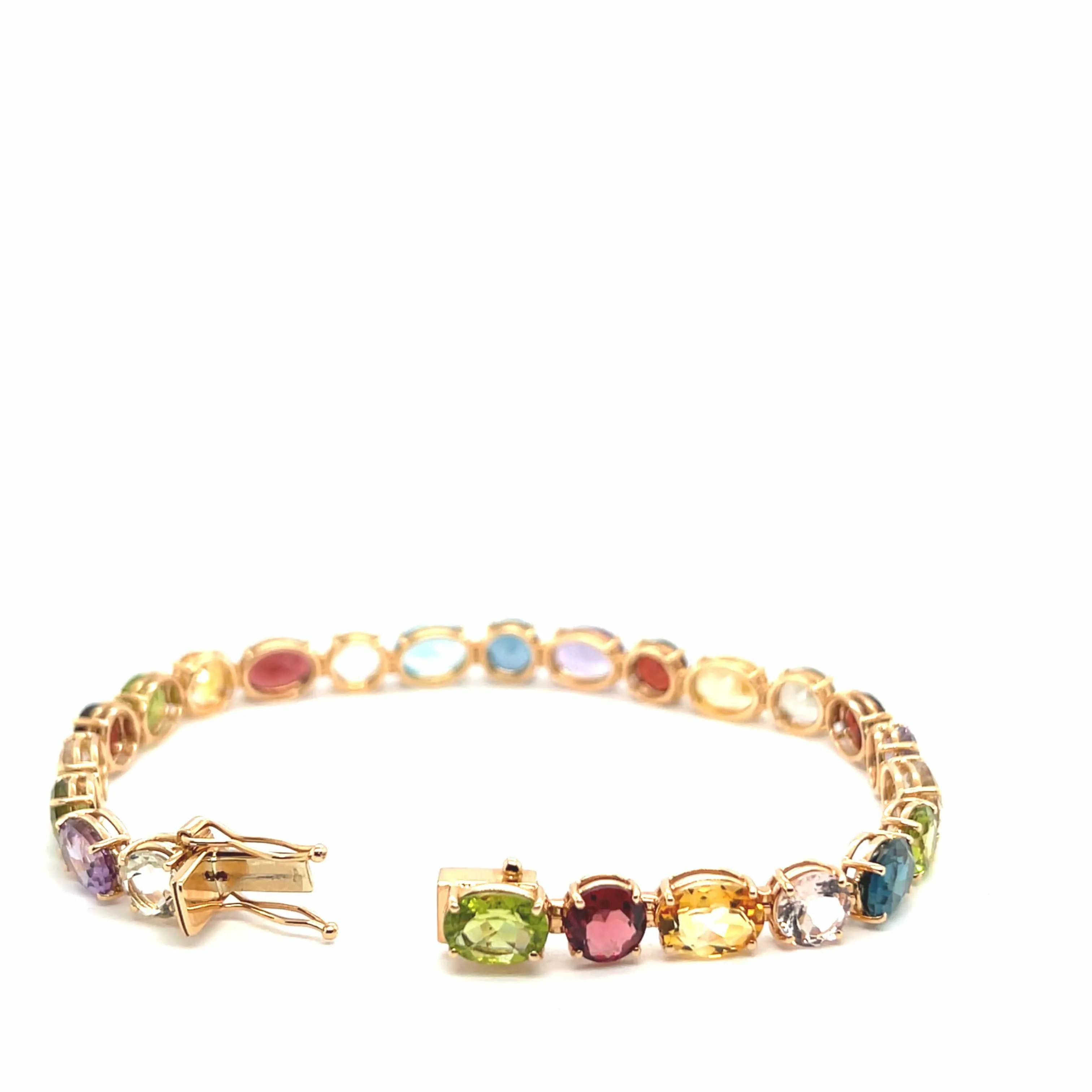 Bracelet en or rose avec pierres semi-précieuses multicolores et flexibles sold by 58 Facettes product image thumbnail 5