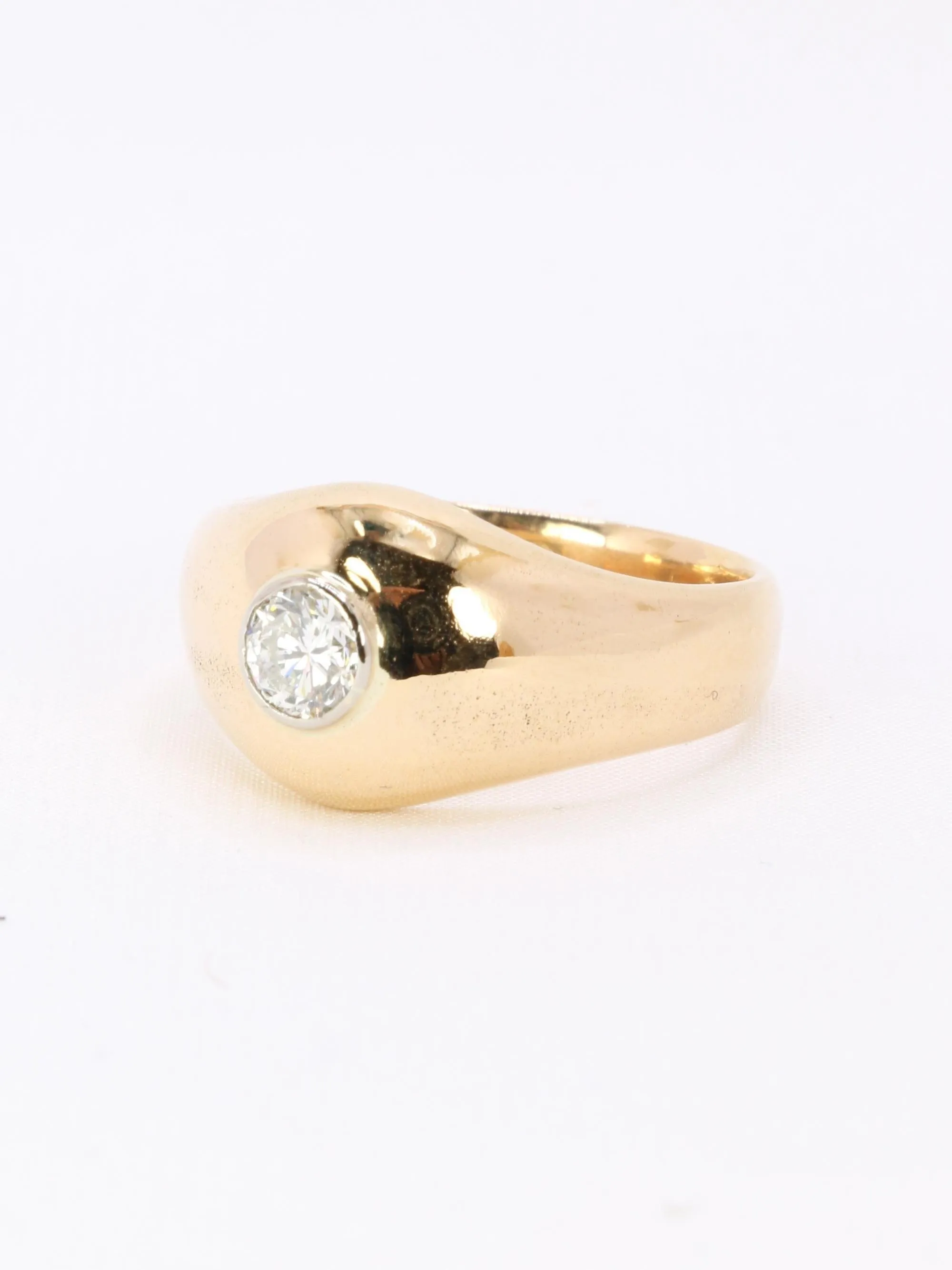 Bague jonc vintage en or jaune 18 carats avec diamant 0,5 ct sold by 58 Facettes product image thumbnail 4