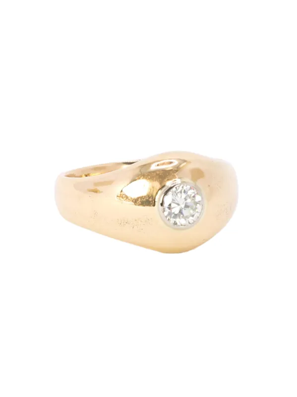 Bague jonc vintage en or jaune 18 carats avec diamant 0,5 ct sold by 58 Facettes
