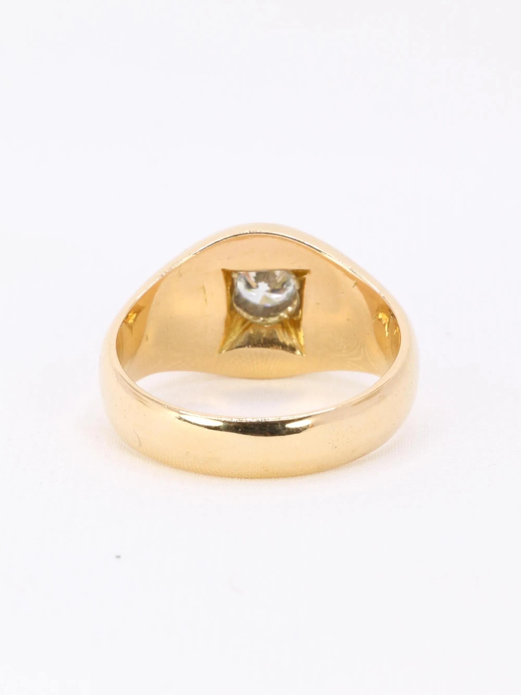 Bague jonc vintage en or jaune 18 carats avec diamant 0,5 ct sold by 58 Facettes product image thumbnail 5