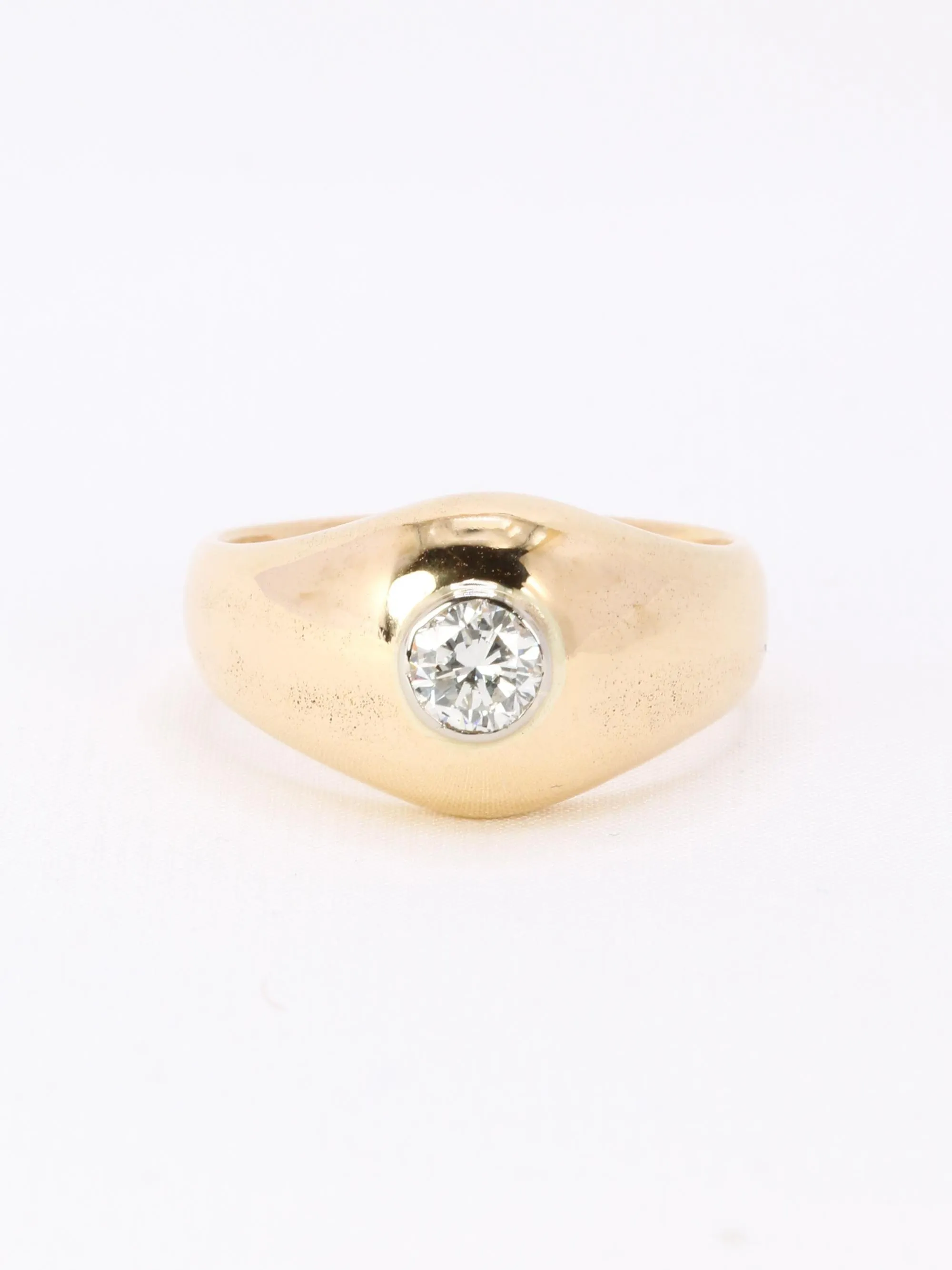 Bague jonc vintage en or jaune 18 carats avec diamant 0,5 ct sold by 58 Facettes product image thumbnail 3