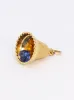 Pendentif charms vintage cloche or jaune pierre bleue sold by 58 Facettes