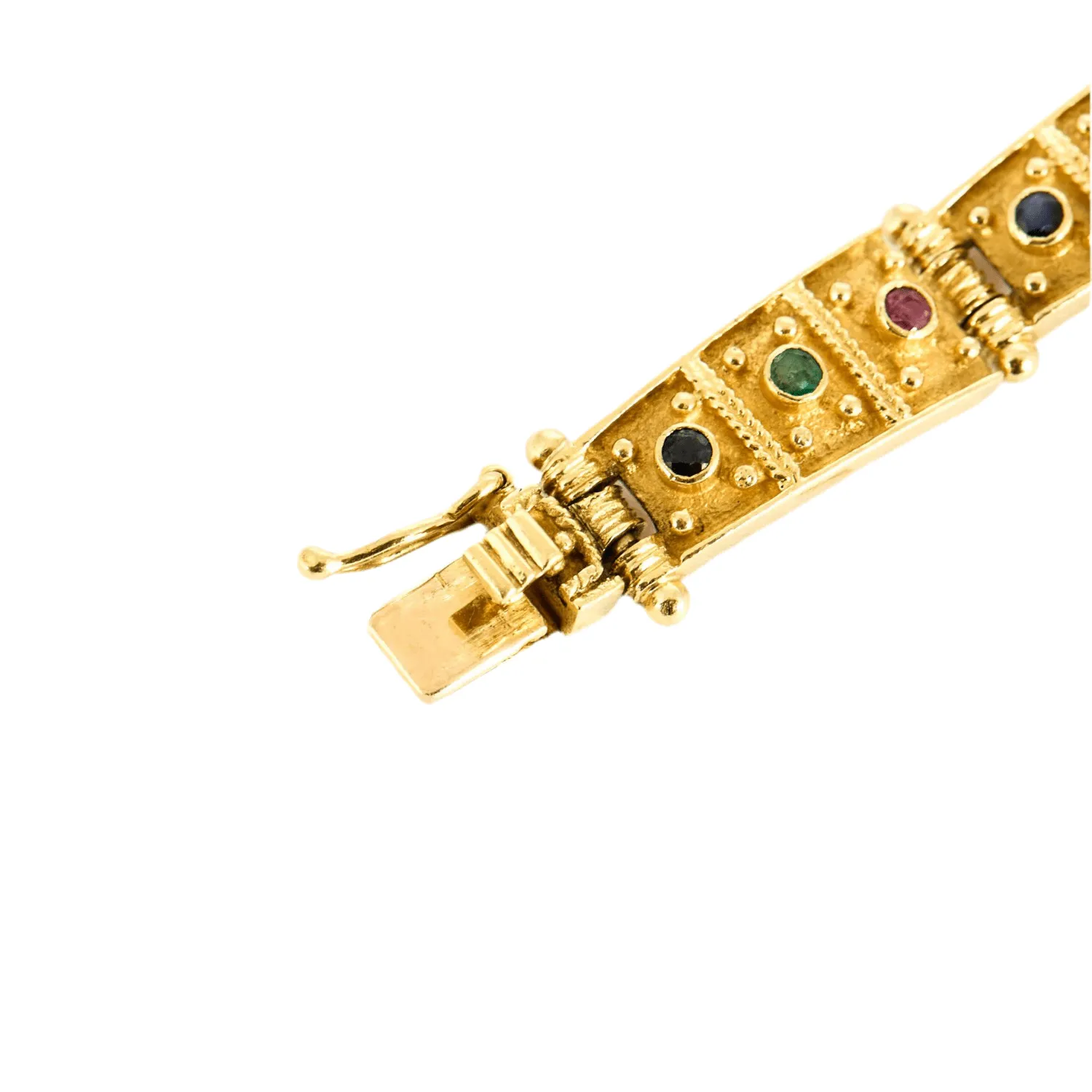 Bracelet en or jaune , rubis, saphir, émeraude sold by 58 Facettes product image thumbnail 3