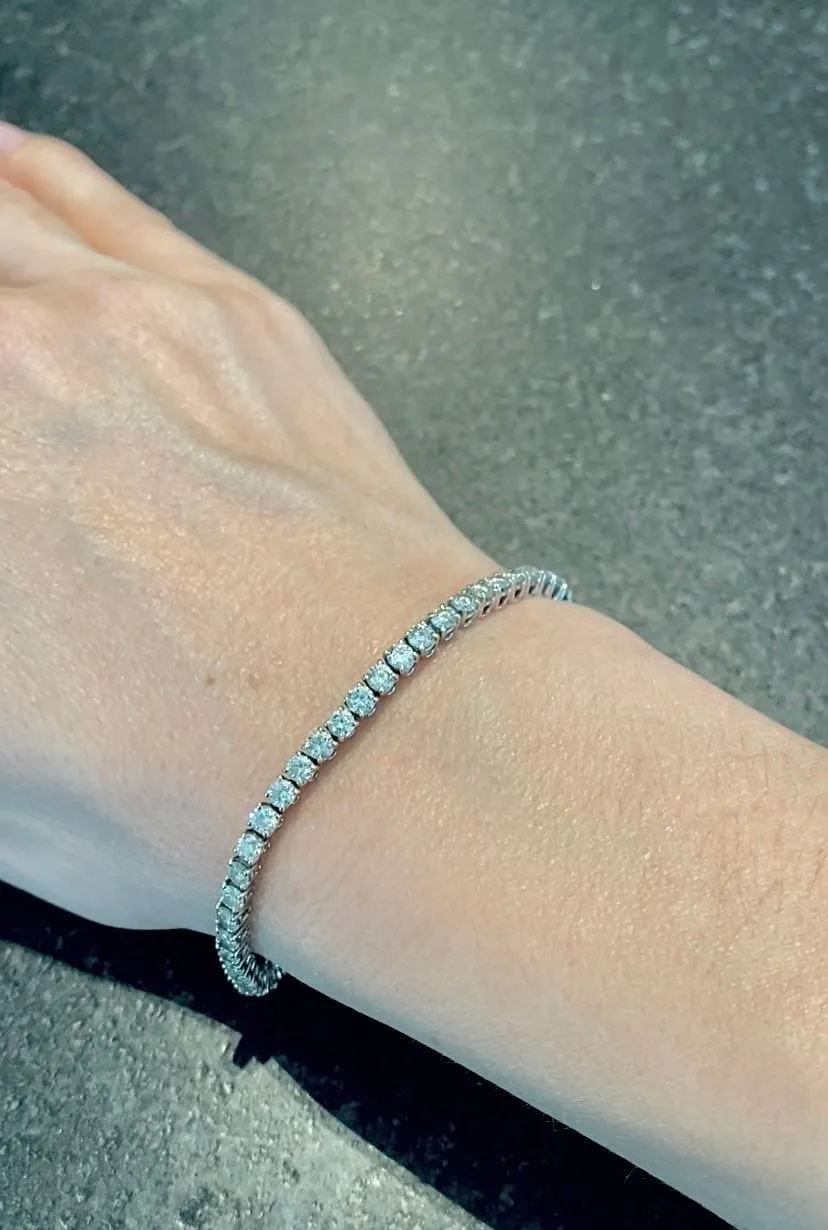 Bracelet rivière or blanc diamants 5,40 carats sold by 58 Facettes product image thumbnail 2