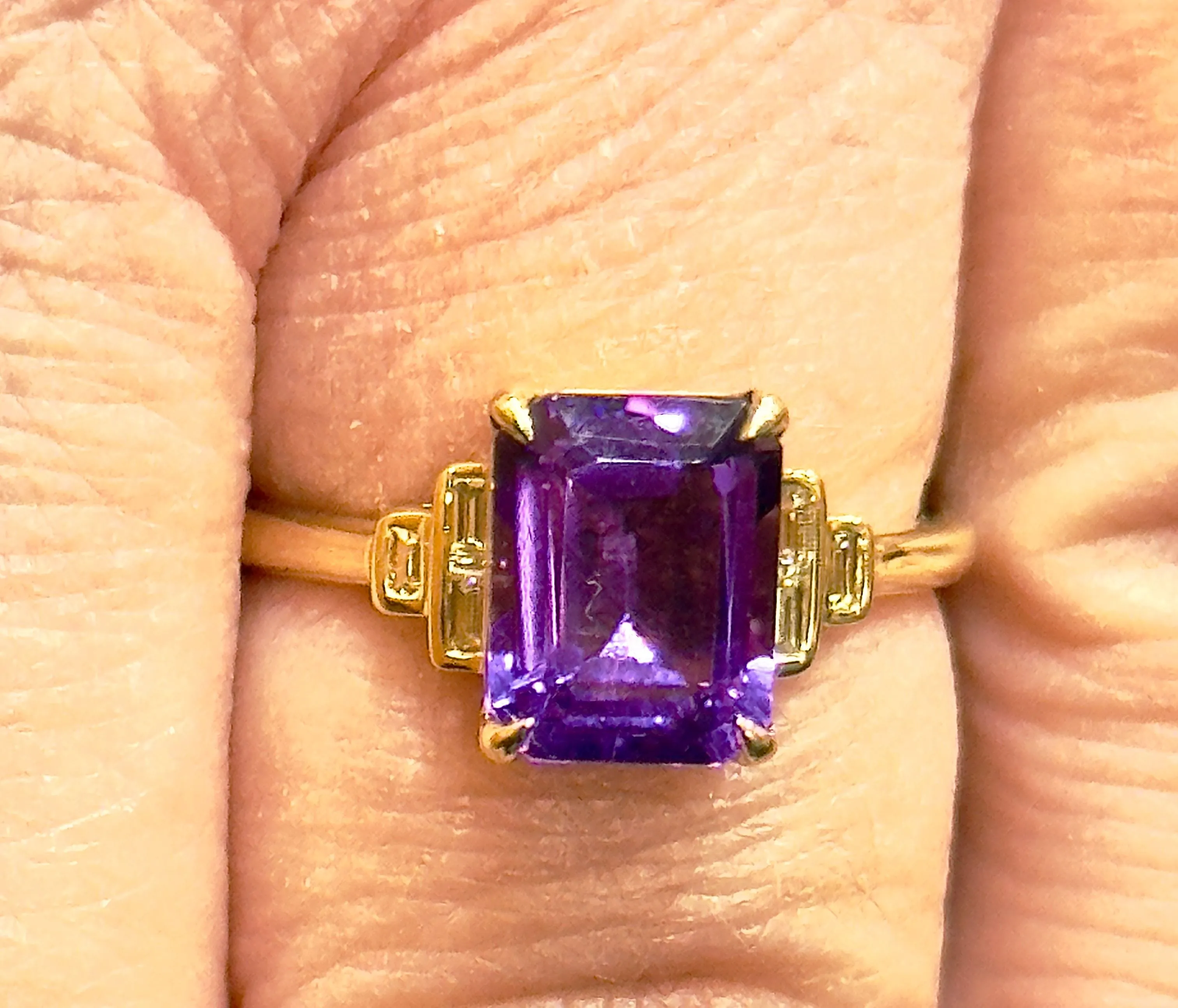 Bague en or 18 carats , améthyste et diamants sold by 58 Facettes product image thumbnail 4