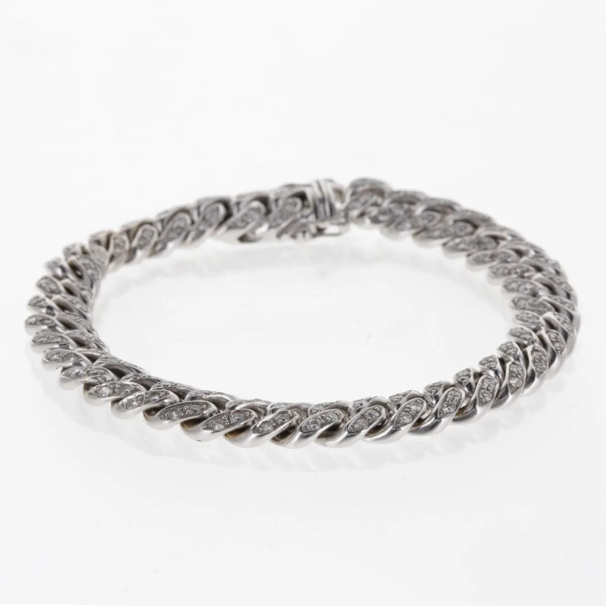 Bracelet Gourmette Souple Or Blanc et Diamants sold by 58 Facettes product image thumbnail 5