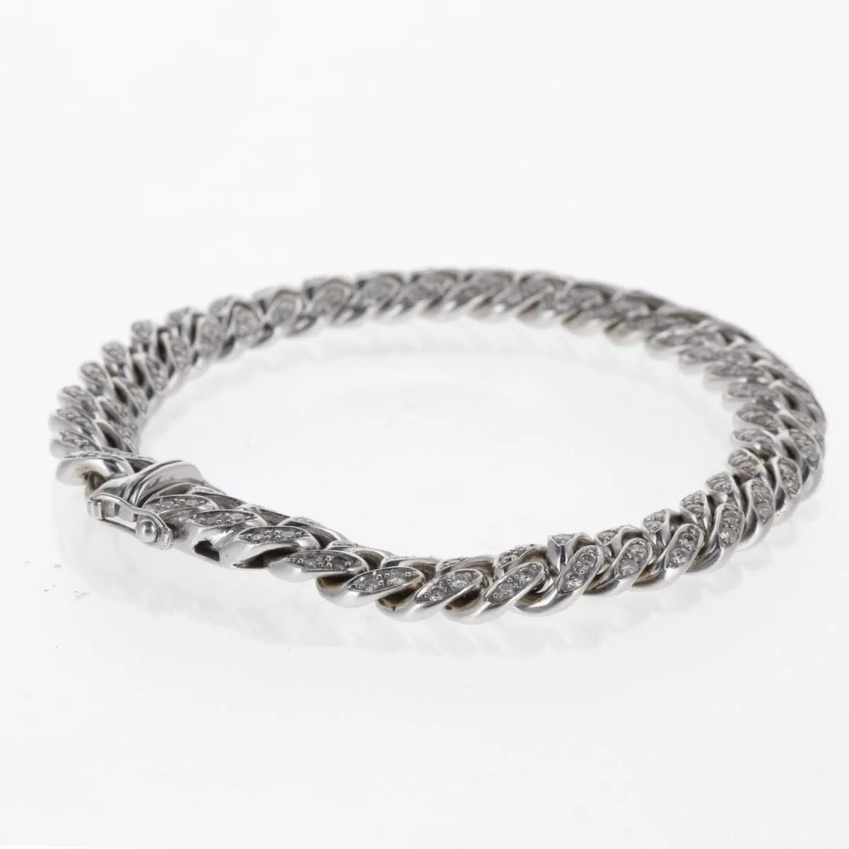 Bracelet Gourmette Souple Or Blanc et Diamants sold by 58 Facettes product image thumbnail 2