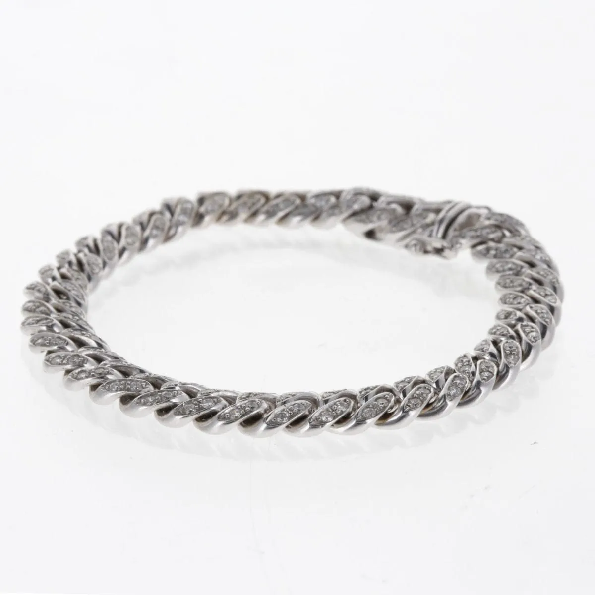 Bracelet Gourmette Souple Or Blanc et Diamants sold by 58 Facettes product image thumbnail 4