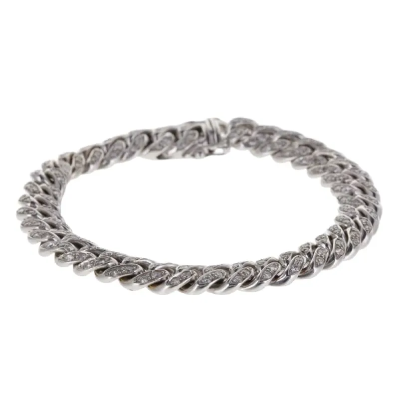 Bracelet Gourmette Souple Or Blanc et Diamants sold by 58 Facettes