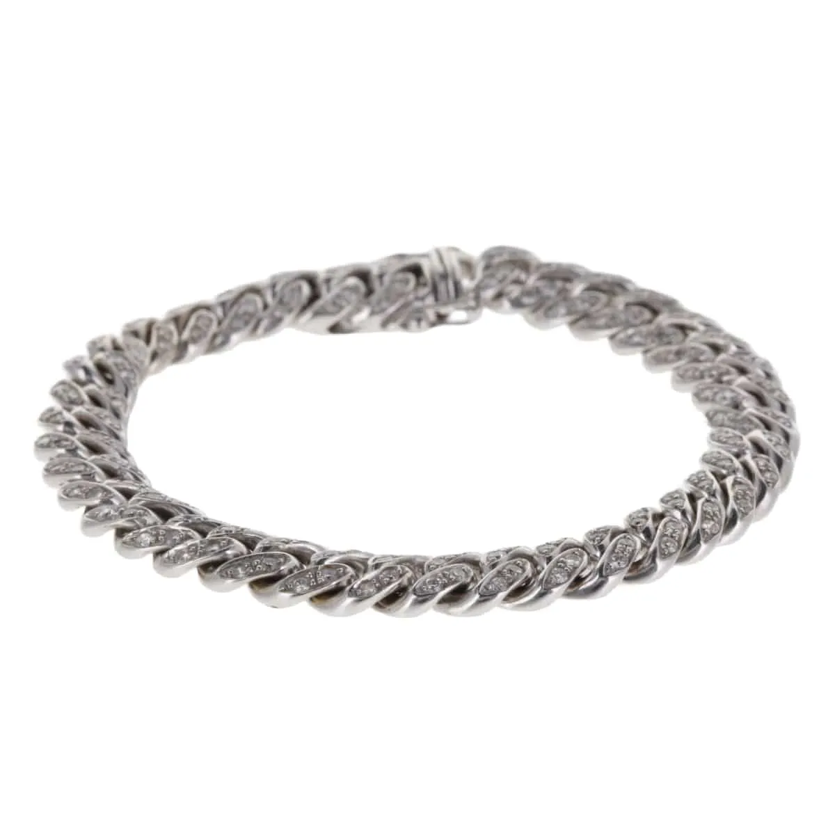 Bracelet Gourmette Souple Or Blanc et Diamants sold by 58 Facettes