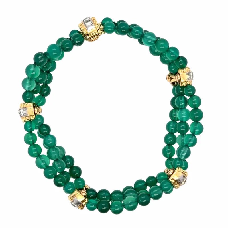 Van Cleef & ARPELS - Bracelet or jaune Chrysoprase et diamants sold by 58 Facettes