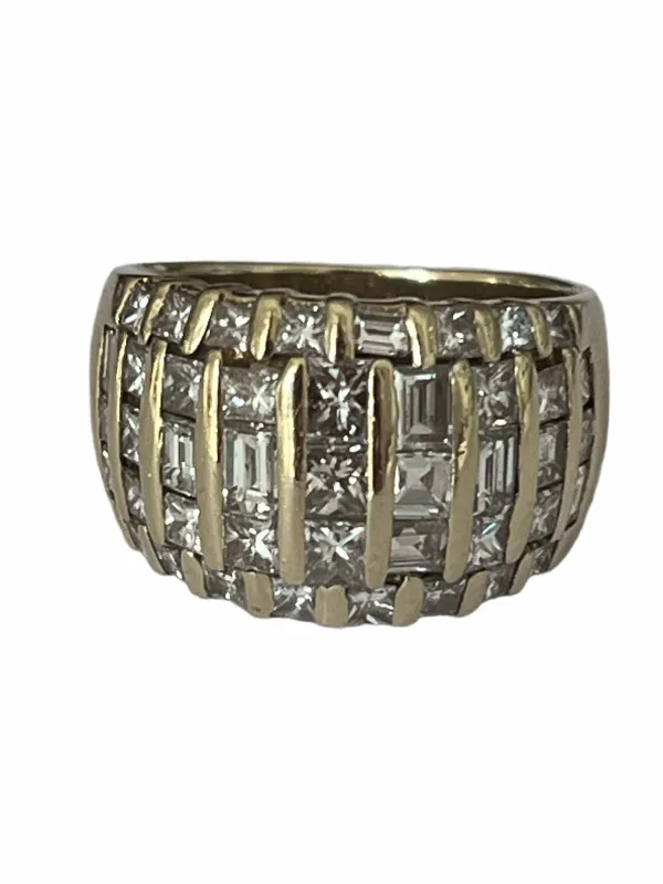 Large Bague Bandeau Or Jaune Diamants 3,00 ct sold by 58 Facettes