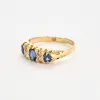 Bague jarretière or jaune saphirs et diamants sold by 58 Facettes