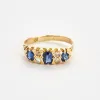 Bague jarretière or jaune saphirs et diamants sold by 58 Facettes