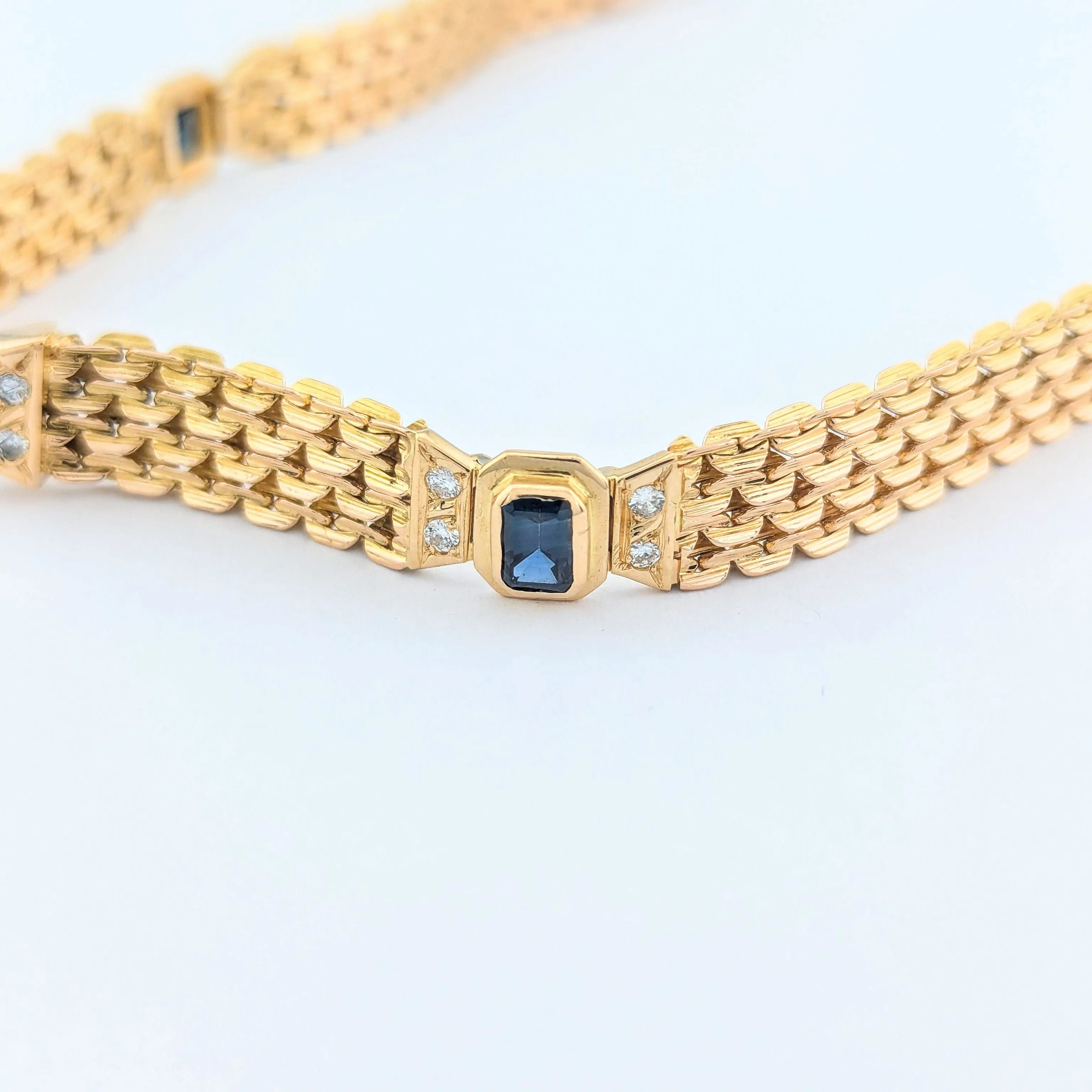 Bracelet Art déco en or jaune diamants et saphirs sold by 58 Facettes product image thumbnail 5