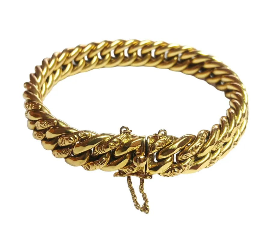 Barcelet en or jaune maille americaine sold by 58 Facettes