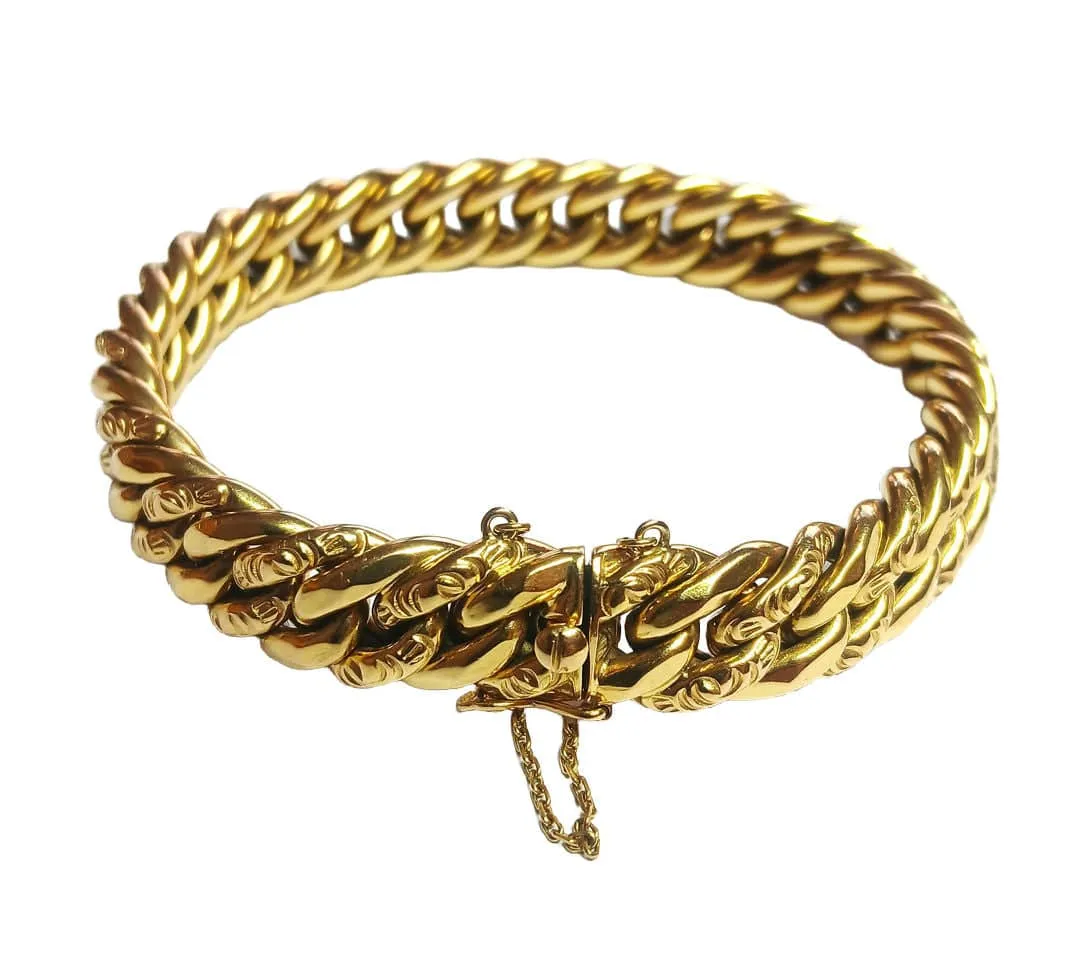 Barcelet en or jaune maille americaine sold by 58 Facettes