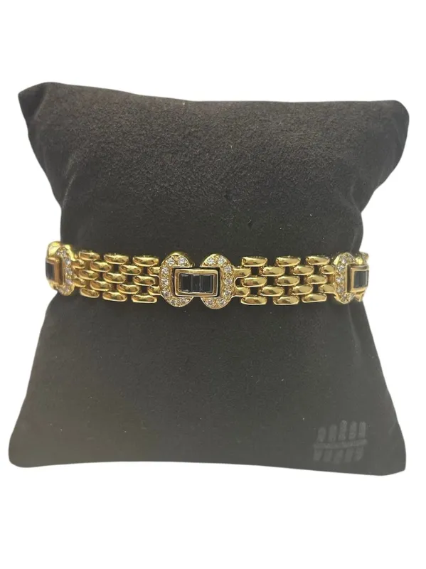 Bracelet en or jaune, saphirs et diamants sold by 58 Facettes