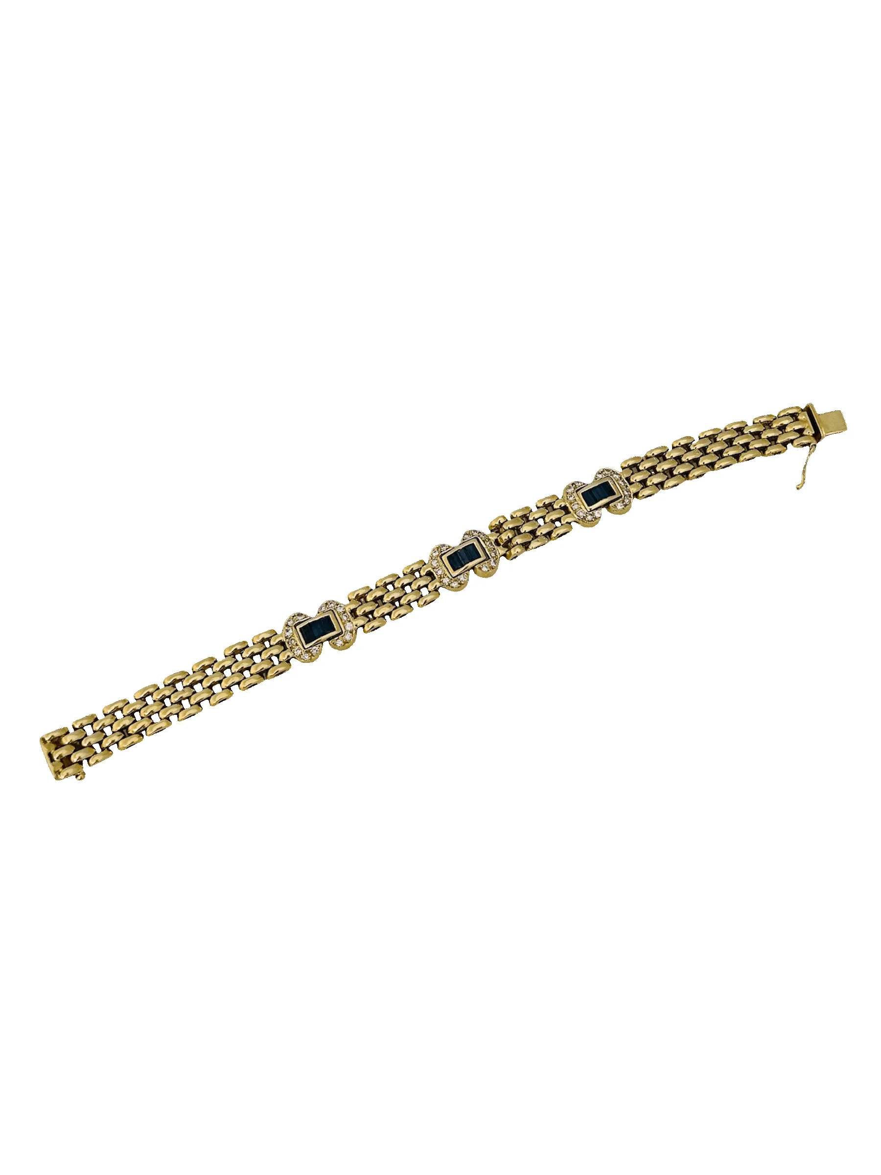 Bracelet en or jaune, saphirs et diamants sold by 58 Facettes product image thumbnail 2